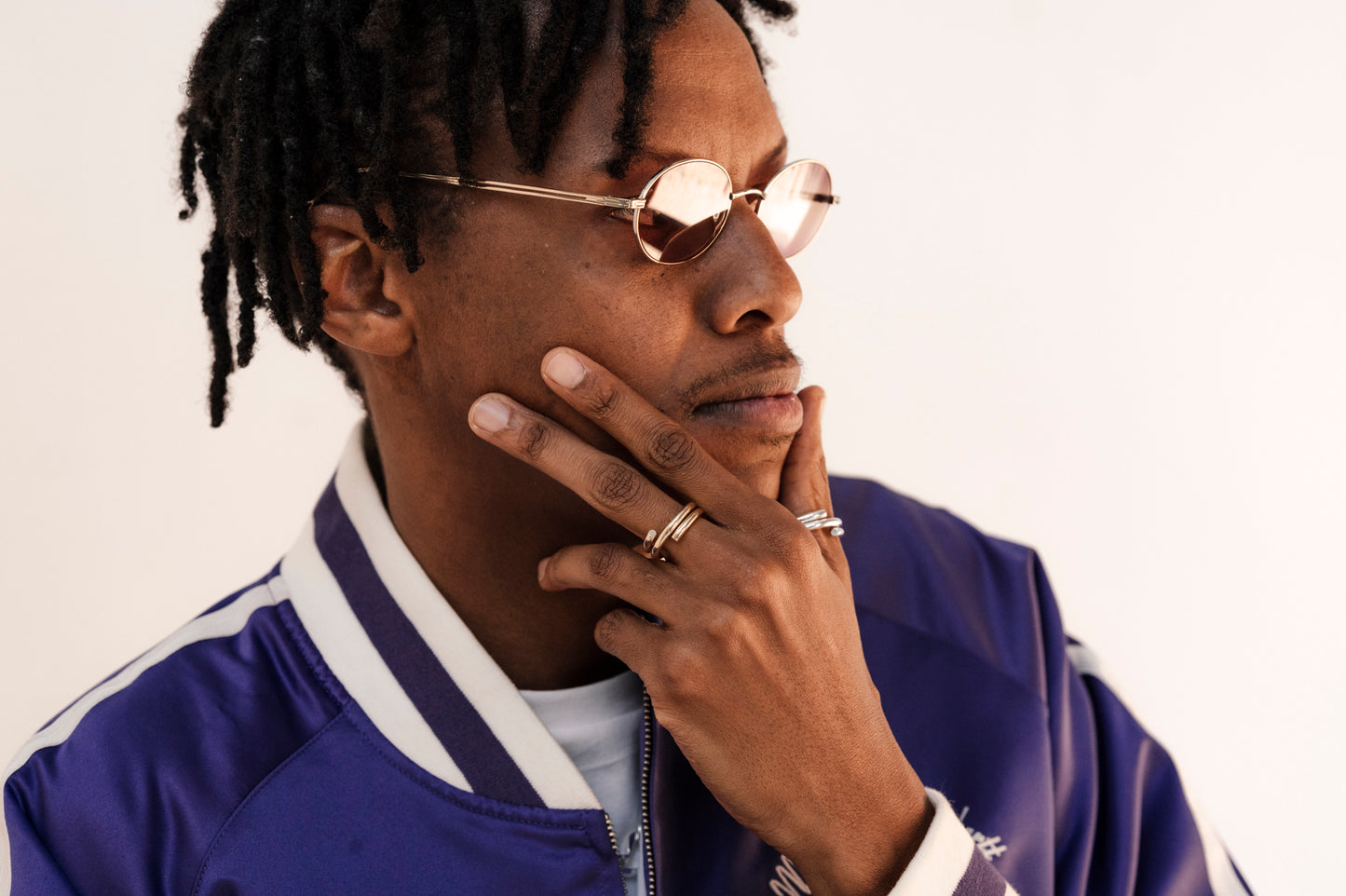 Portrait Profile Man Sunglasses Rings