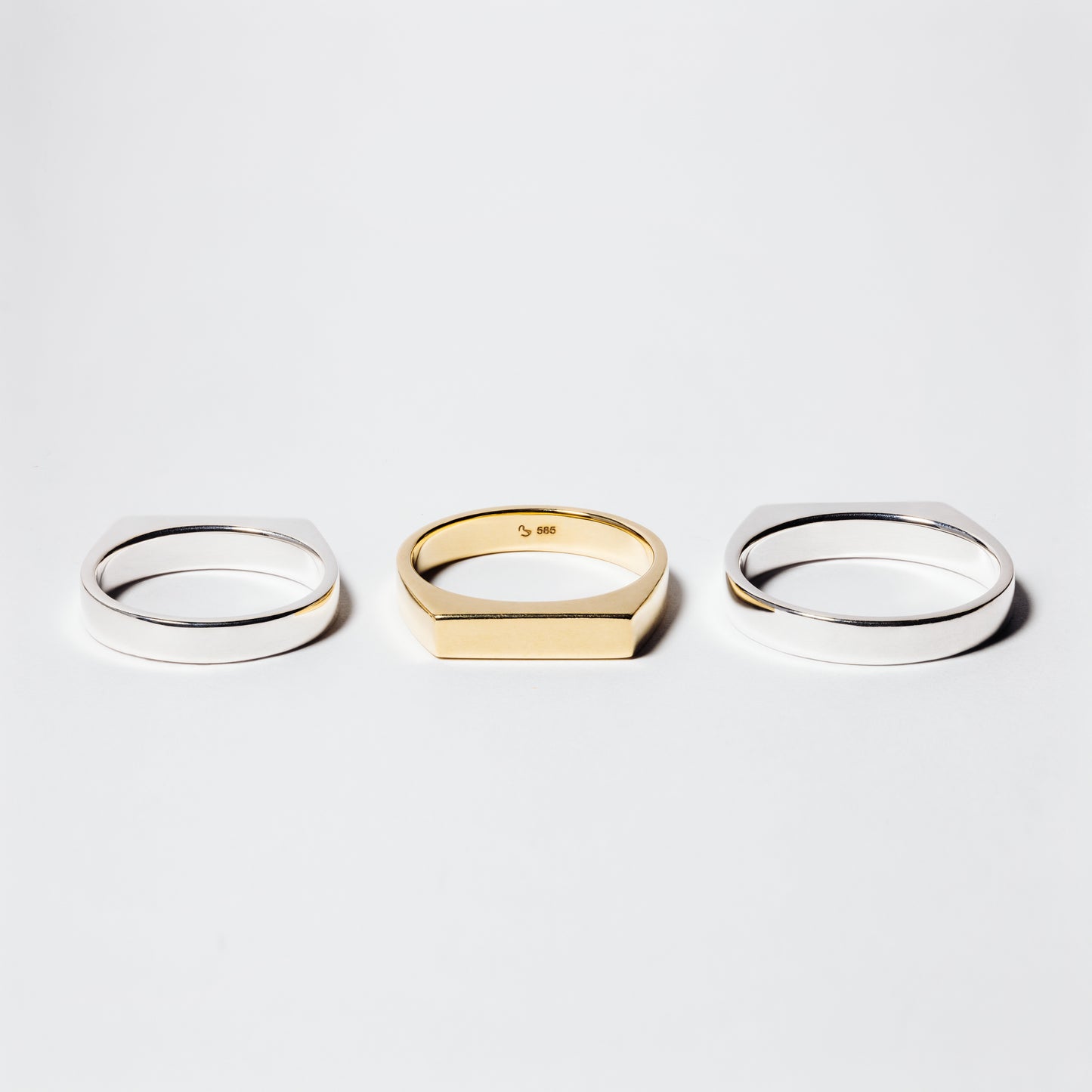 silver gold signet rings