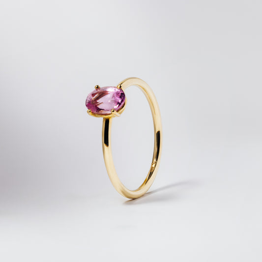 engagement ring oval stone pink