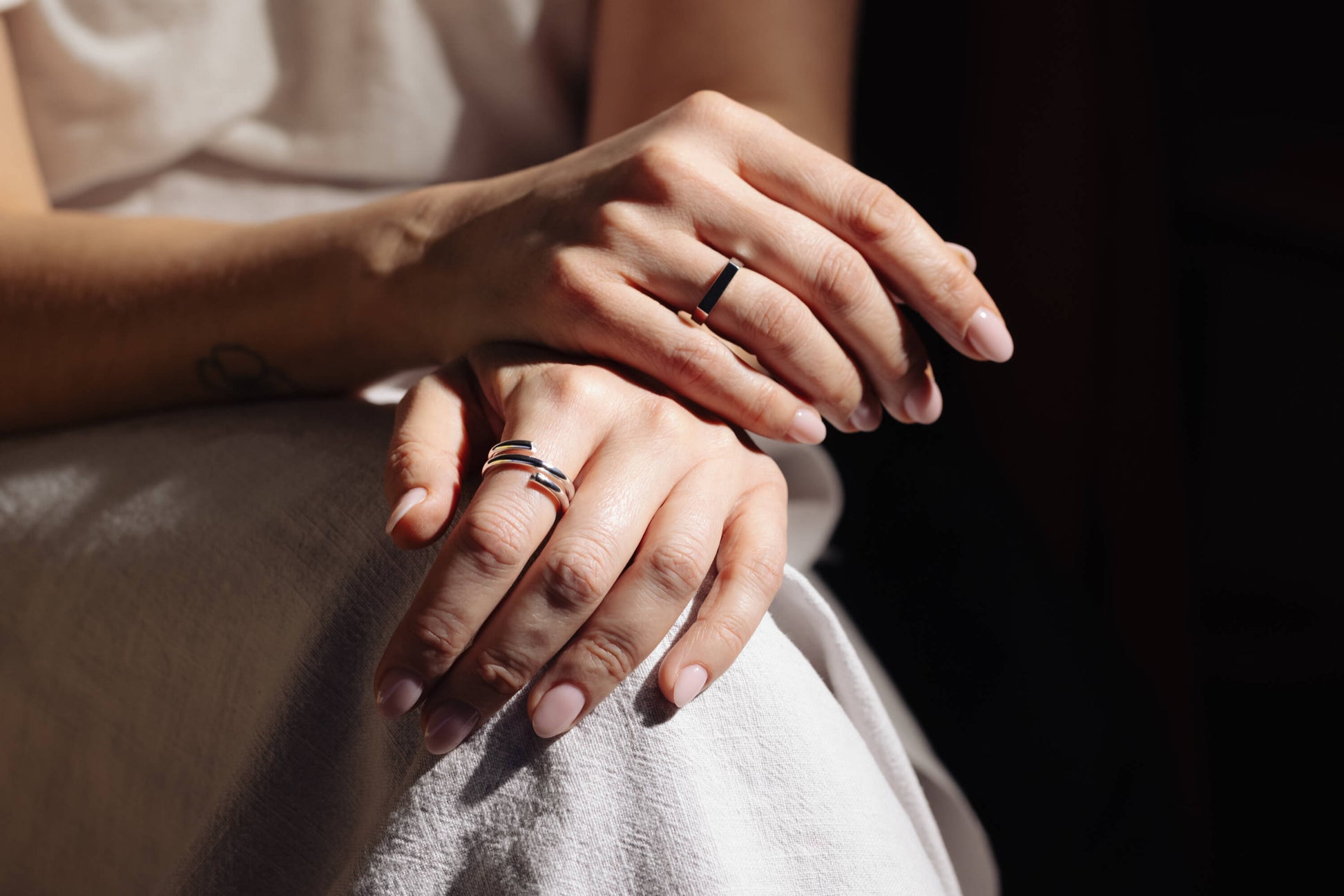 signet rings on hand 
