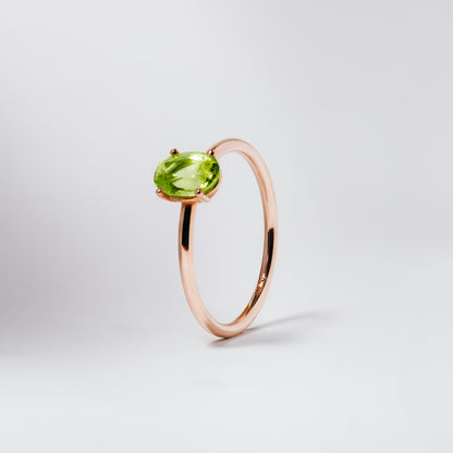 engagement ring peridot rosegold